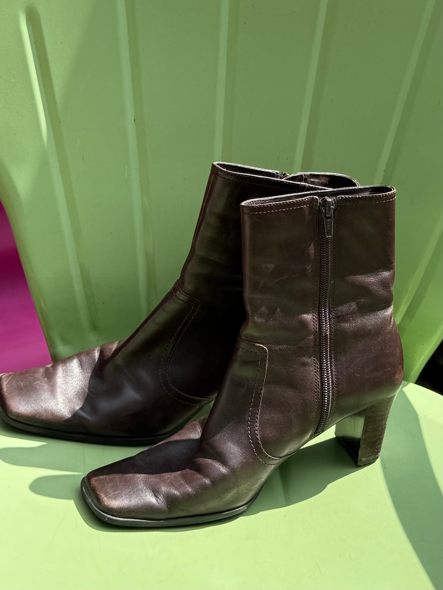 Dark Brown Leather Boots