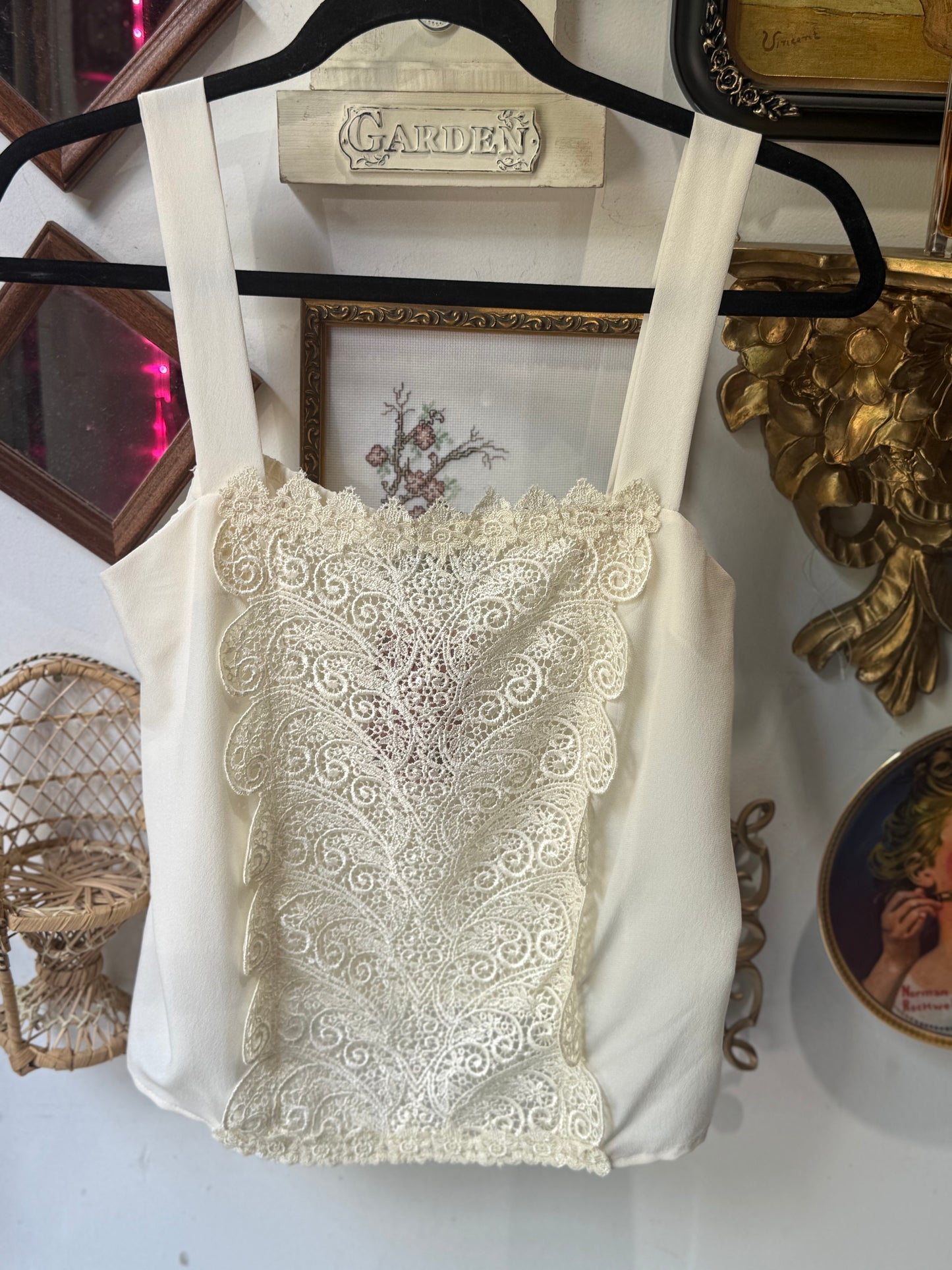 Lace Cream Lingerie Top