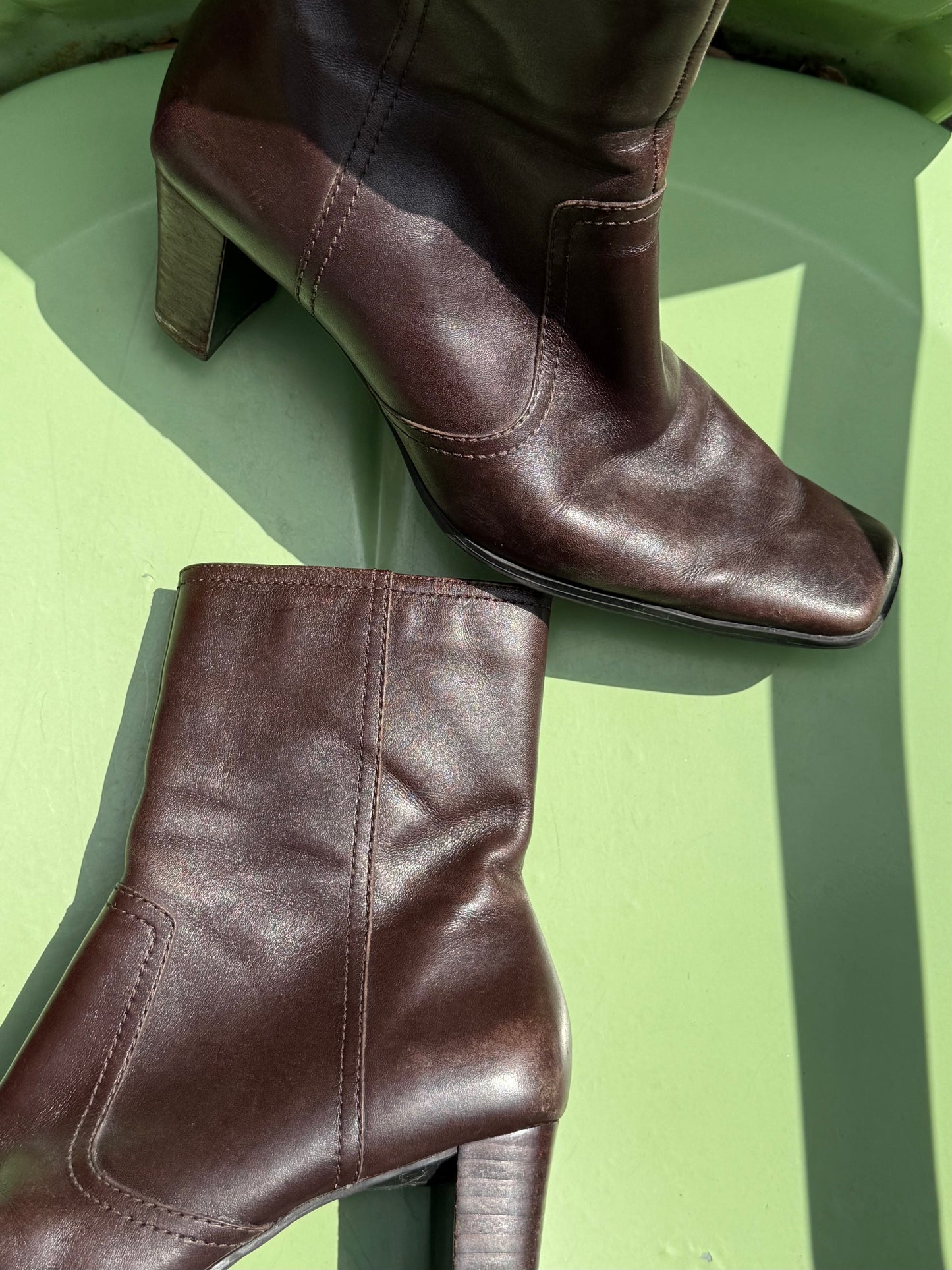 Dark Brown Leather Boots
