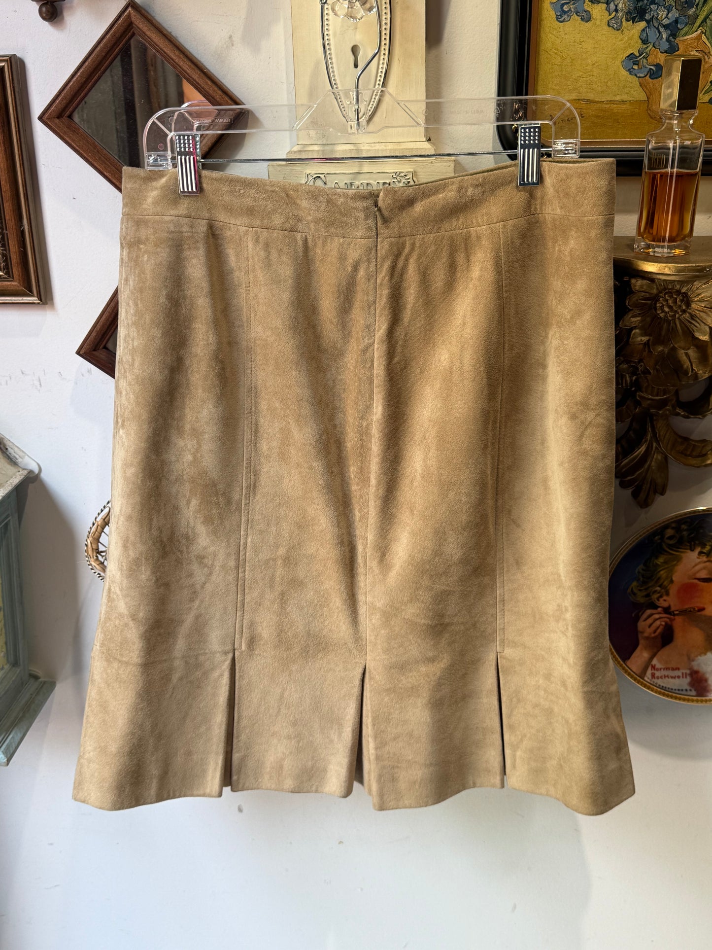 Pleaded Leather Skirt