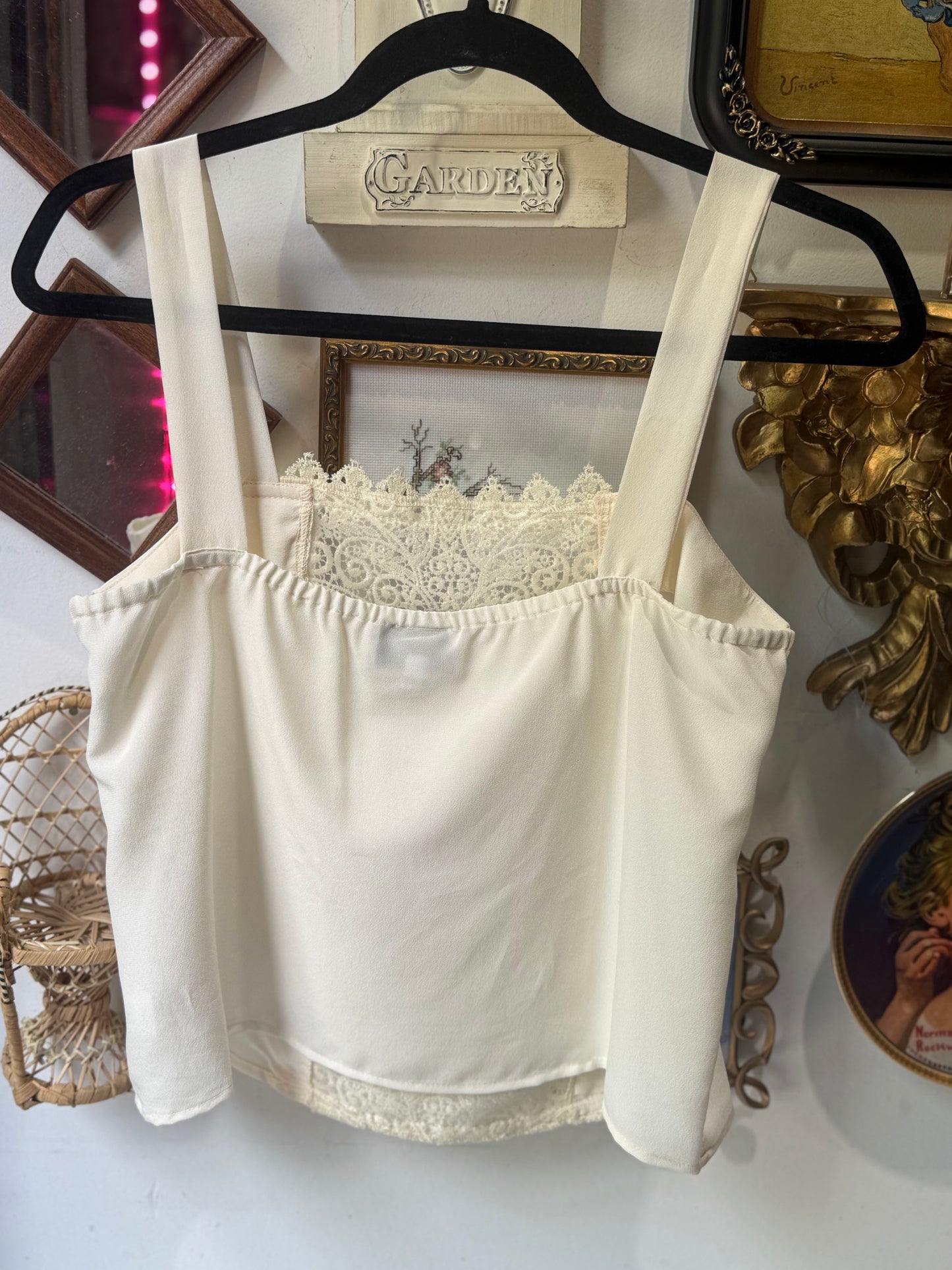 Lace Cream Lingerie Top
