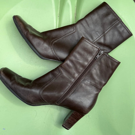 Dark Brown Leather Boots